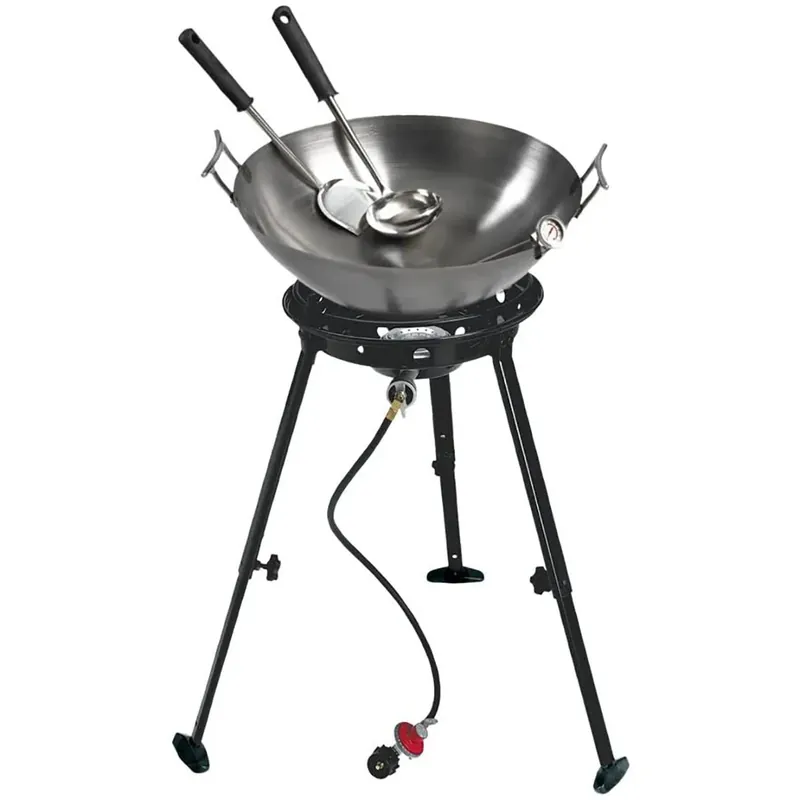 Actieprijs Eastman Outdoors Big Kahuna-brander met 22 inch koolstofstalen wokset voor buiten, 37212