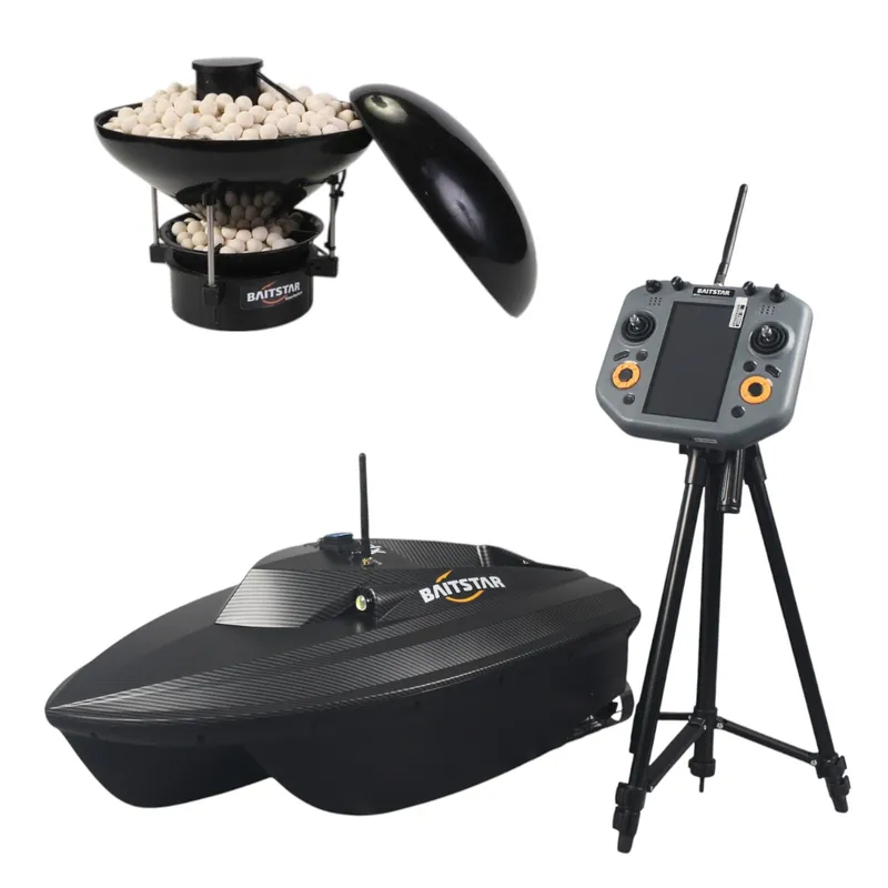 Rechtstreeks Van De Fabrikant BaitStar Baitboats Xpert Carbon AllinOne Voerboot (Baitthrower, GPS & Fishfinder)