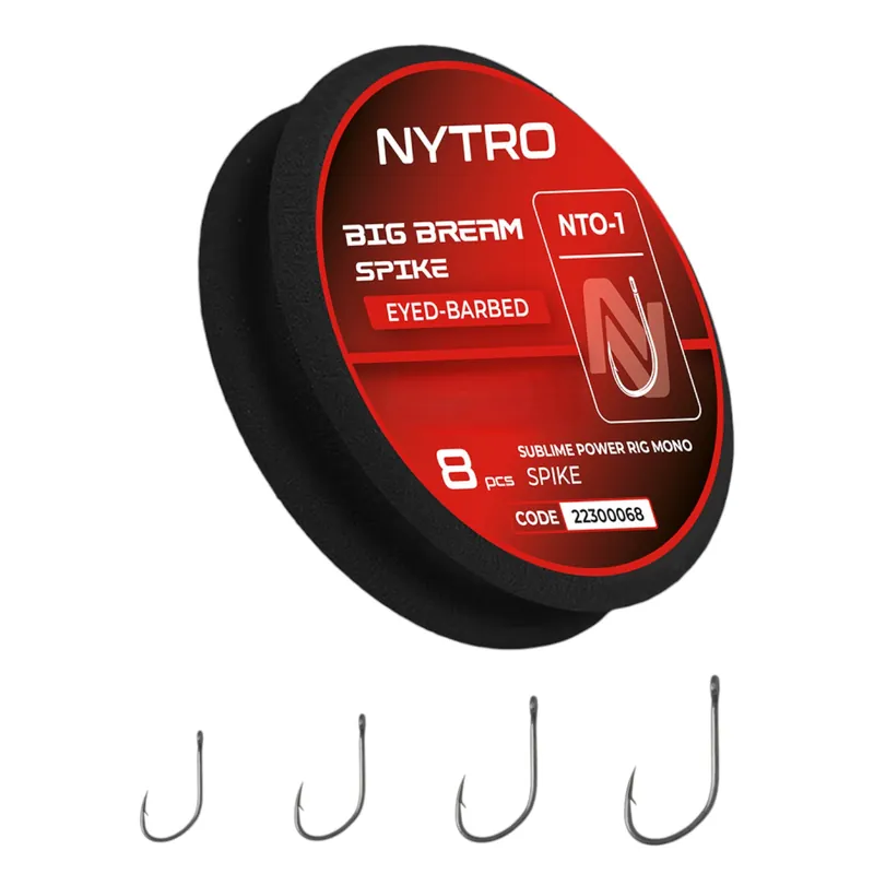 Nytro NTO1 Big Bream Bait Spike Ready Tied Rigs Witvis Onderlijn 50cm (8 Stuks) 16/0.13mm/3.2lb Hete Deal