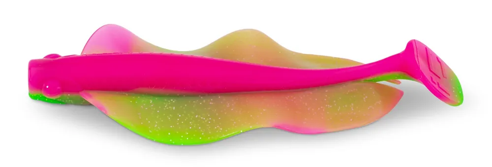 Bestel Nu Iron Claw Barsch & Zander Wave Glider Shad 10cm (8.7g) (5 Stuks) Glow Watermelon