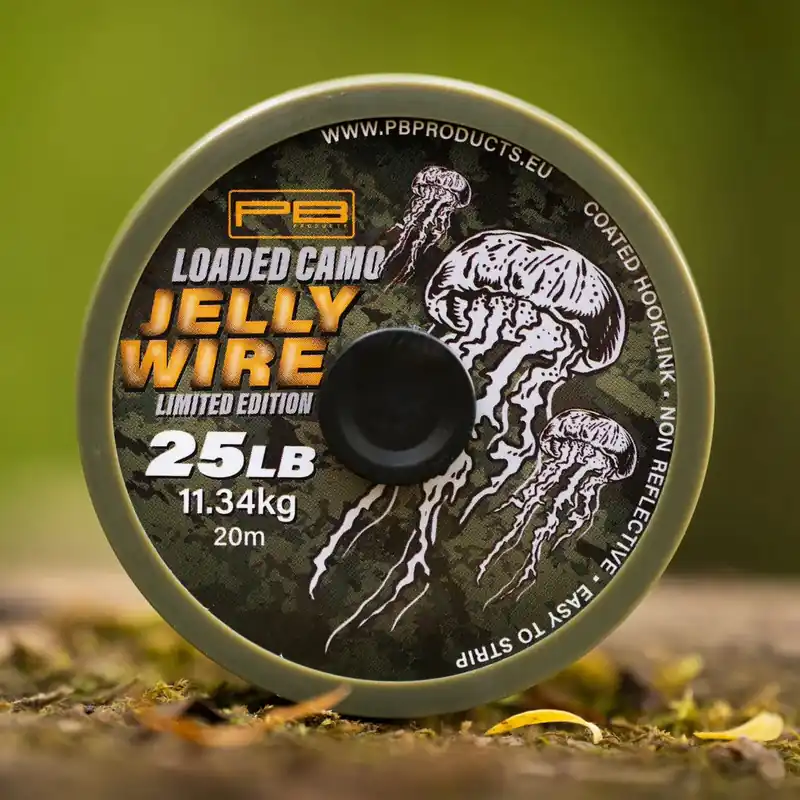 PB Products Jelly Wire Loaded Camo Gecoat Onderlijnmateriaal 20m (25lb) Beperkte Voorraad