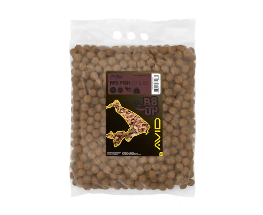 Betrouwbaar Avid B8-Up Red Fish Boilies 20mm (5kg)