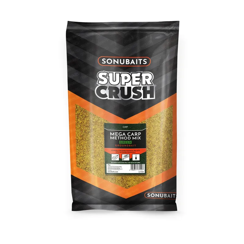 Beperkte Voorraad Sonubaits Supercrush Mega Carp Method Mix Green Lokvoer (2kg)