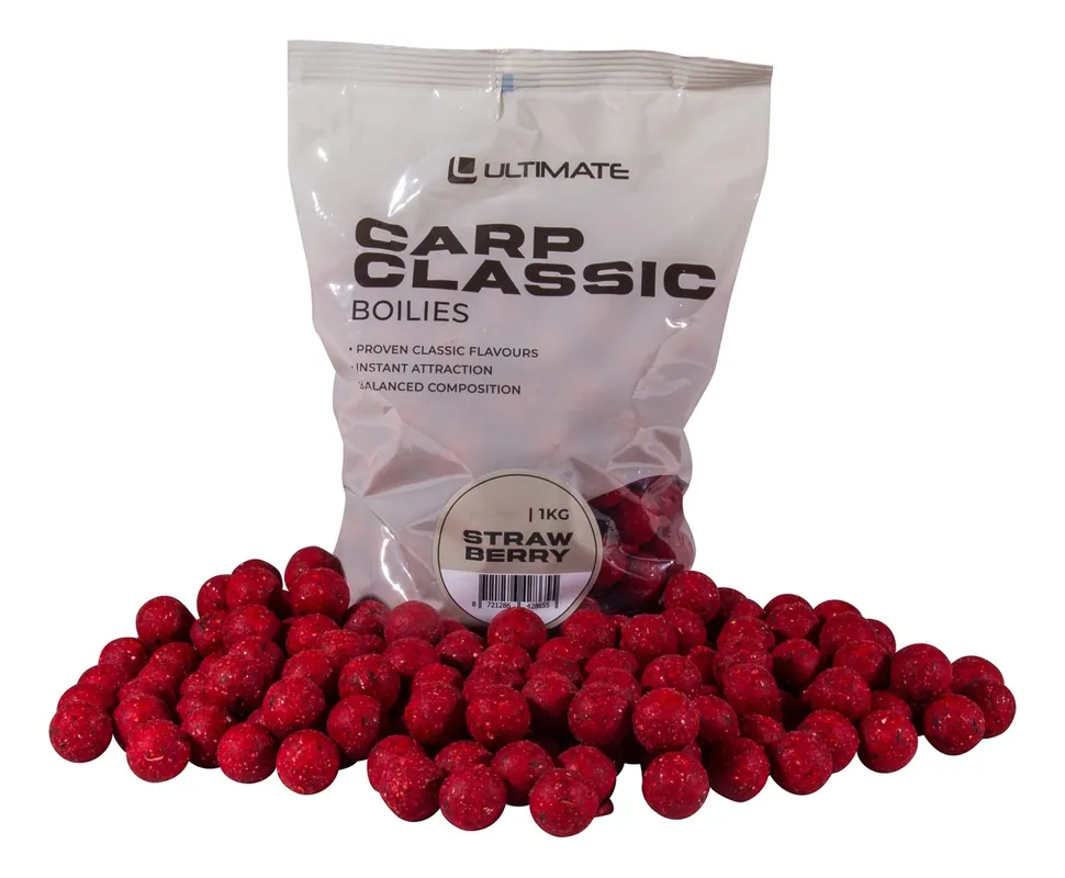 Aanbieding Ultimate Carp Classic Boilies Strawberry 1kg