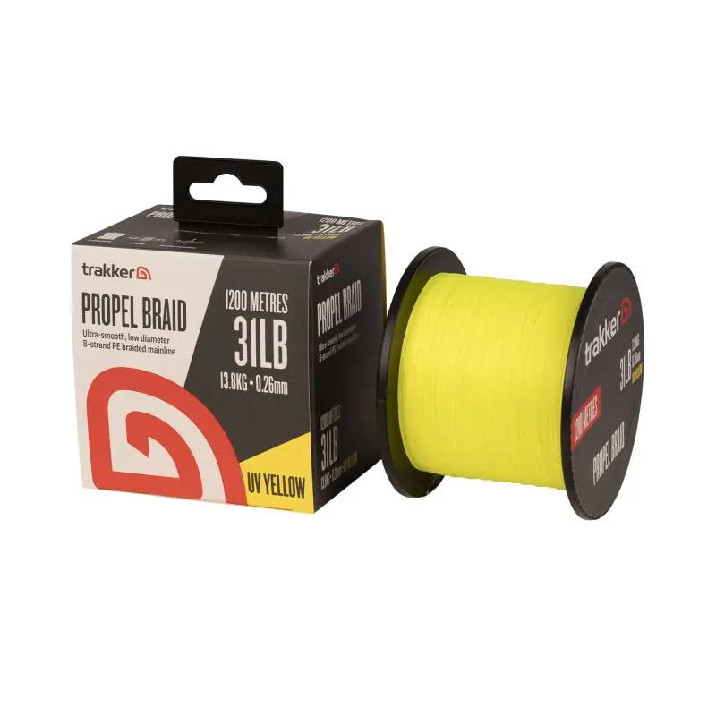 Trakker Propel Braid UV Yellow Gevlochten Karperlijn 0.26mm 13.8kg (1200m) Flitsaanbieding