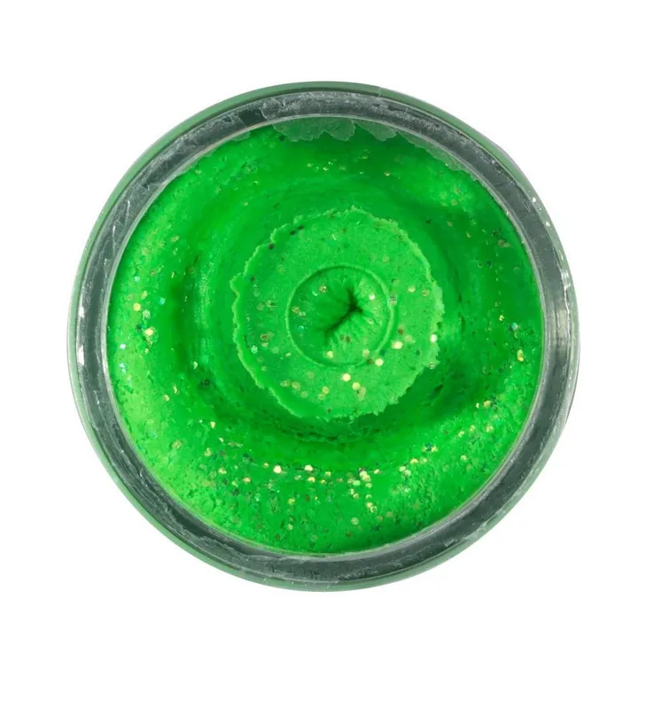 Lage Kosten Berkley PowerBait® Sinking Glitter Trout Dough 50g Spring/Lime Glitter