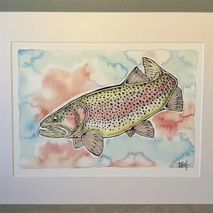 EBH Arts Vis Poster Rainbow Trout (Ingelijst) Betaalbaar
