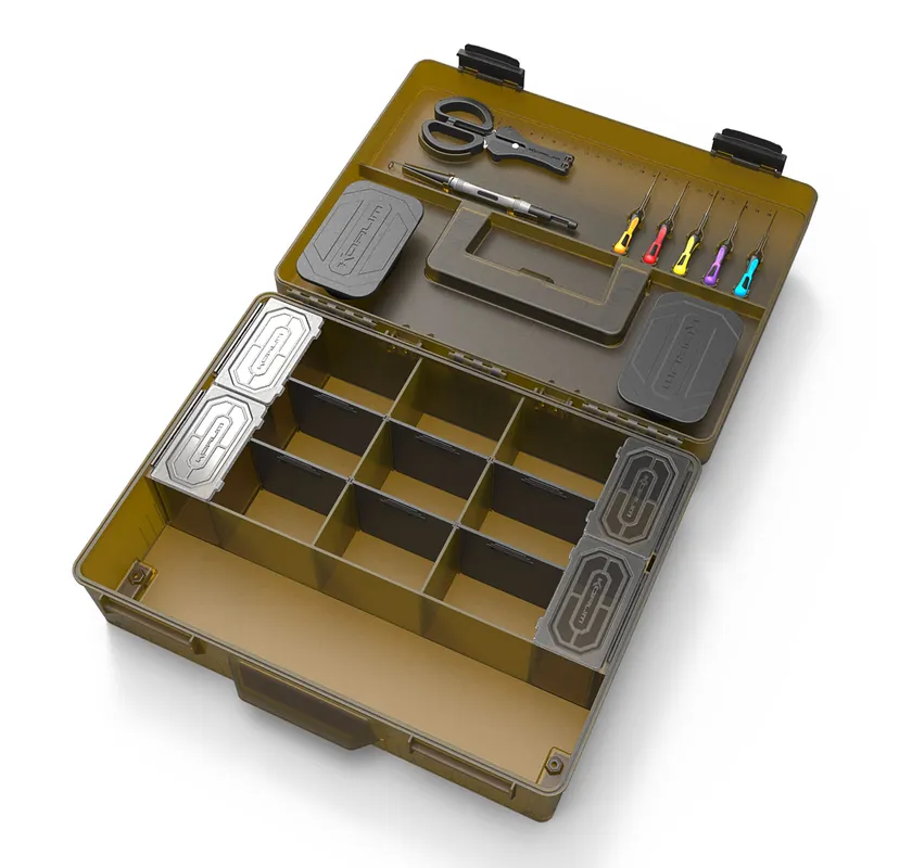 Gecertificeerd Korum Mega Blox Fully Loaded Tacklebox (Incl. Baiting Tools!)