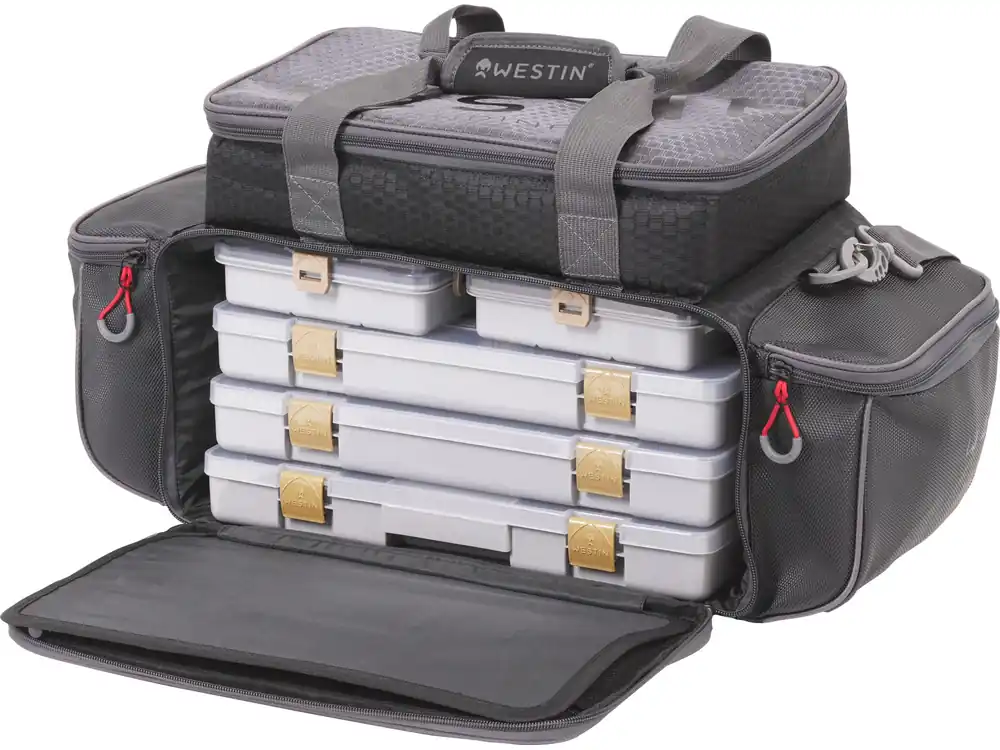 Dagaanbieding Westin W4 P&T Master Bag Large Titanium Black Forel Tas (Incl. 5 Tackleboxen)