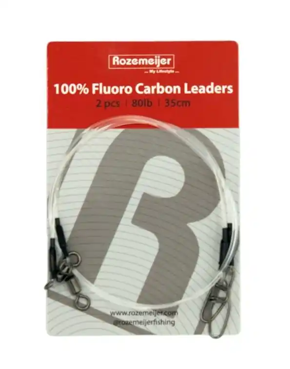 Goedkoop Rozemeijer 100% Fluoro Carbon Leaders 35cm (2 Stuks) 80lb
