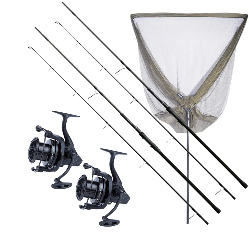 Beste Prijs Sonik Xtractor+ 2 Rod Carp Kit (Hengels+Molens+Schepnet) 10ft (3.50lb)