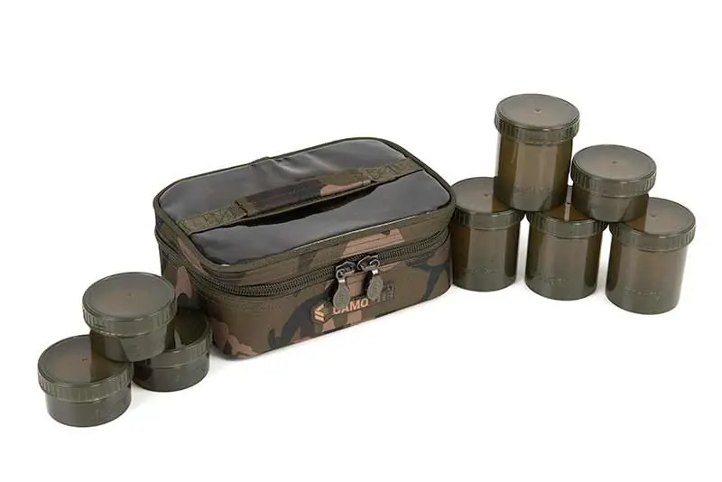Flitsaanbieding Fox Camolite 8 Pot Hookbait Case (Incl. 8 Potjes)