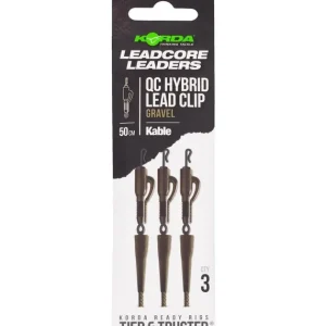 Korda Kable Leadcore Leader Hybrid Lead Clip QC Swivel (50cm) (3 Stuks) Weed Bestseller