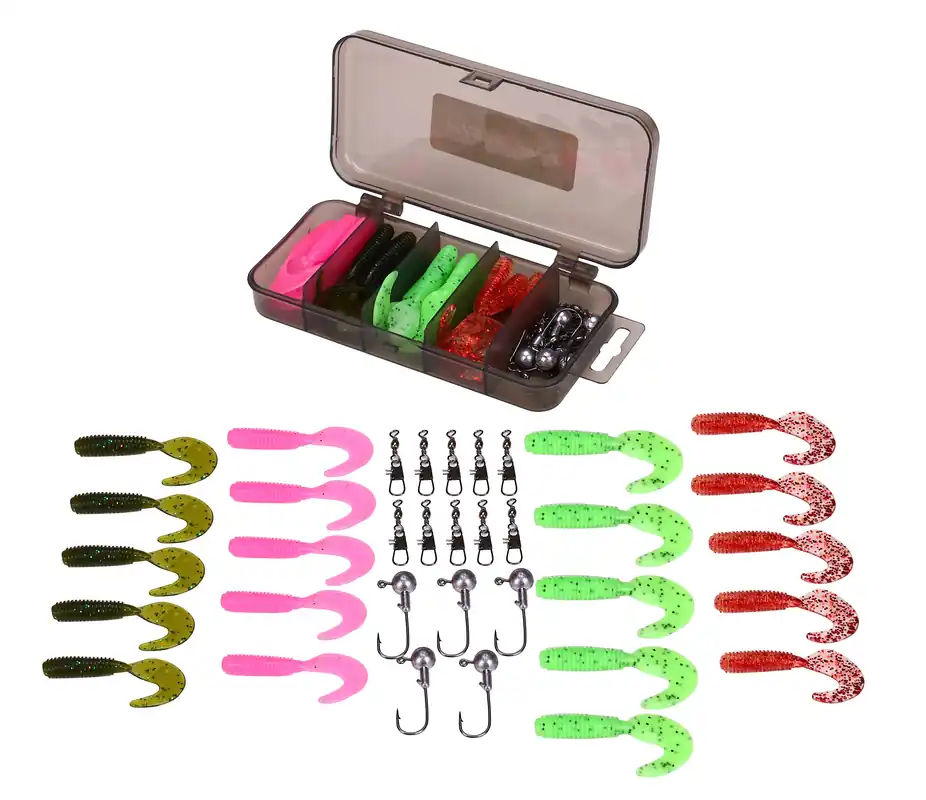 Gratis Retour Fish4All Softbait Twister Kit 1 5.5cm (36 Stuks)
