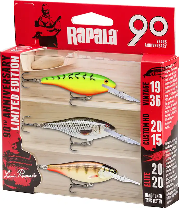 Rapala R90 Shad Rap Mid Bright Kunstaas Set (3pcs) Hoge Kwaliteit