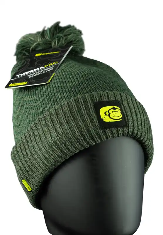 Op = Op Ridgemonkey APEarel ThermaPro Waterproof Bobble Hat Green