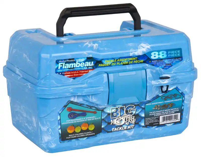 Flambeau Big Mouth Tackle Box Kit Viskoffer Pearl Blue Swirl Alleen Vandaag