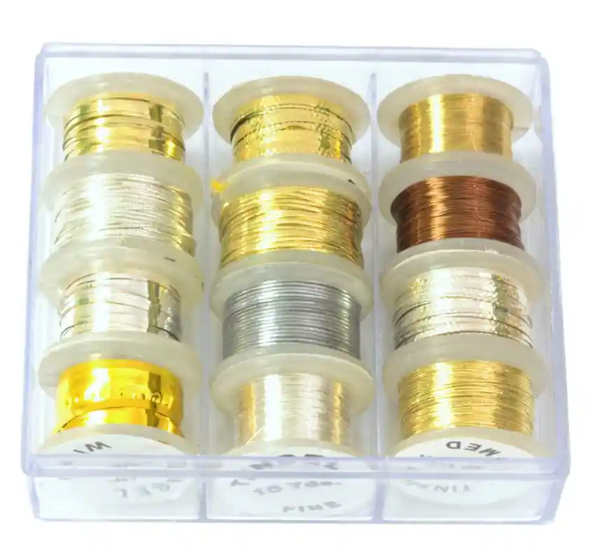 Premium Koplo Fly Tying Tinsel Box (12 rolls)