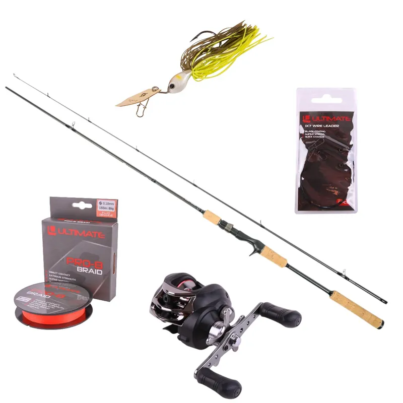 Ultimate Cast Special Cork Light Baitcaster Hengelset 2.00m 5-20g Fabrieksprijs