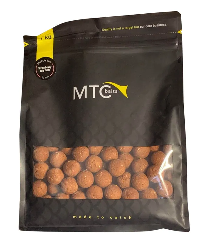 MTC Baits Boilies Strawberry Big Fish (5kg) 16mm Gecertificeerd
