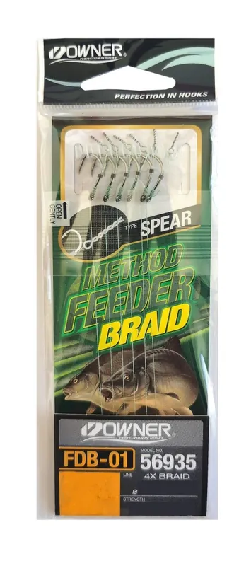 Owner 56935-FDB01 Spear Feeder Onderlijnen (6 stuks) (10cm) 8 (0.15mm. 4.6kg) Laatste Versie