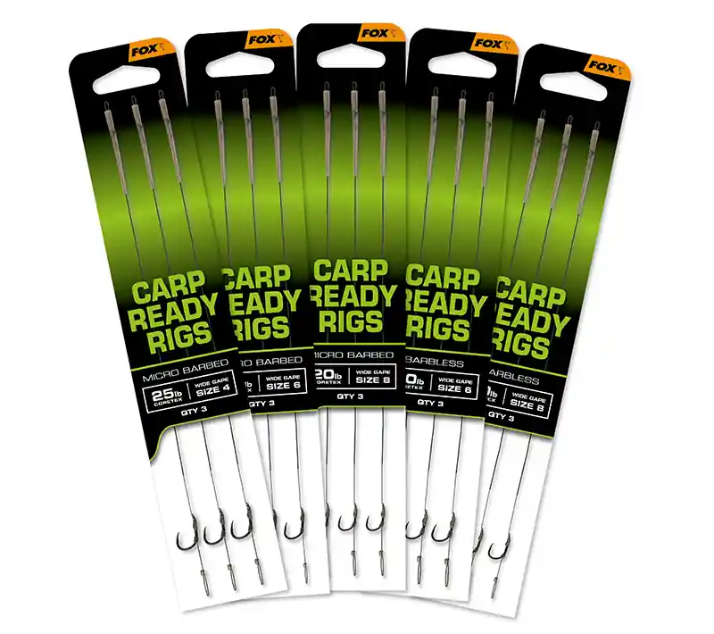 Fox Carp Ready Rigs Wide Gape 20cm (3 stuks) Haakmaat 4 (25lb) Lage Kosten