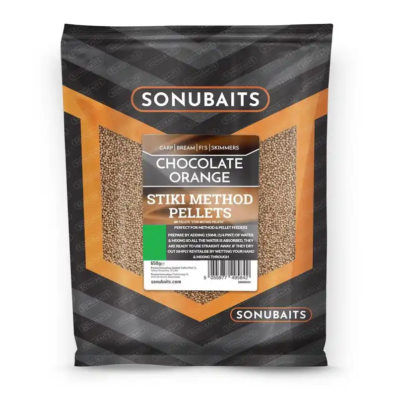 Direct Beschikbaar Sonubaits Stiki Chocolate Orange Method Pellets 4mm (650g)