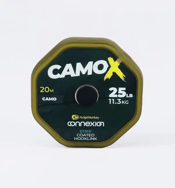 RidgeMonkey Connexion Camo X Stiff Coated Hooklink 25lbs/11.3kg Seizoensaanbieding