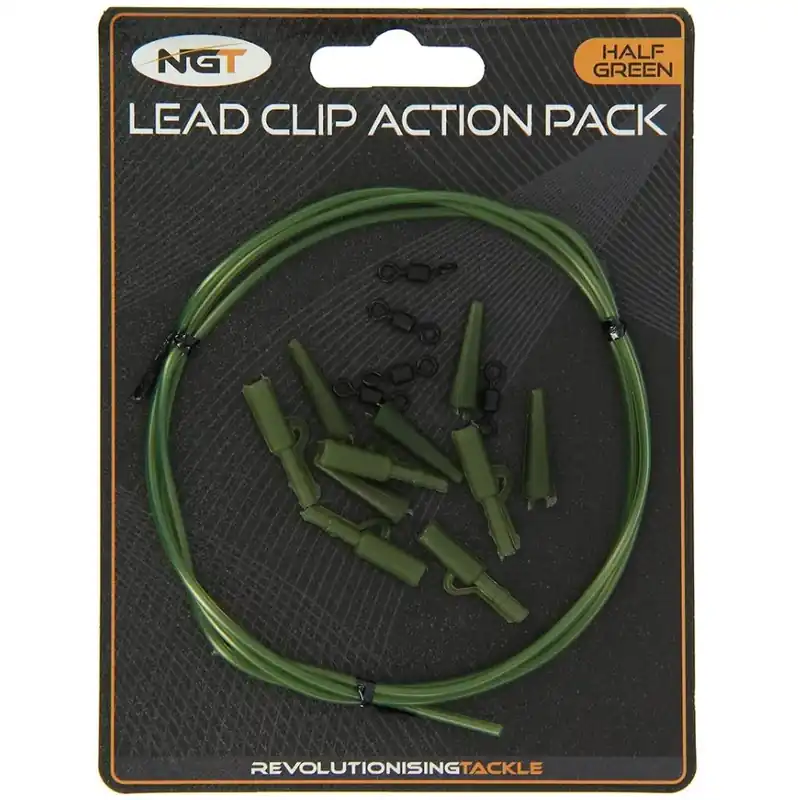 NGT Lead Clip Action Pack Half Green (16pcs) Meest Verkocht