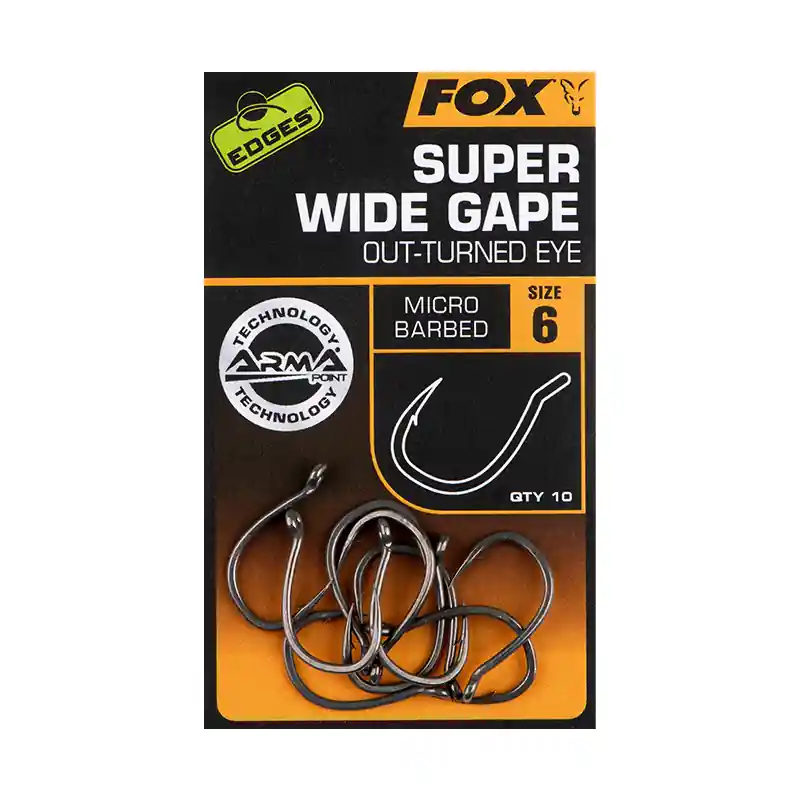 Fox Edges Armapoint Super Wide Gape Outturned Eye Karper Haak (10 stuks) 2 Favoriet