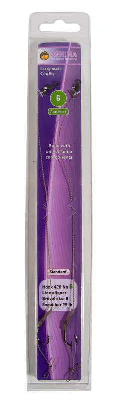Ashima Anti Eject Standard Karper Onderlijn (2pcs) 4 Direct Verzonden