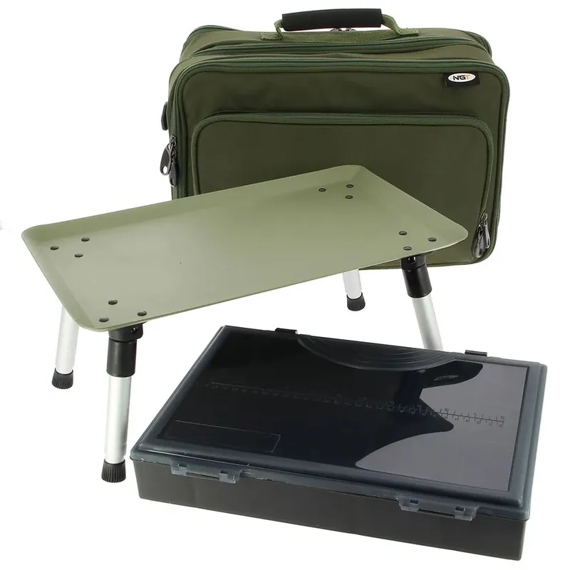 Direct Verzonden NGT Box Case System (Tacklebox en Ingebouwde Bivvytafel)