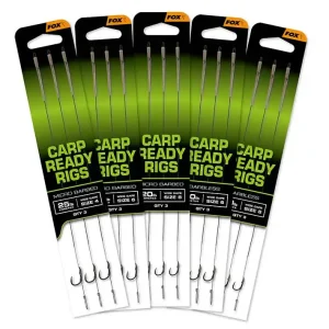 Actieprijs Fox Carp Ready Rigs Wide Gape Weerhaakloos 20cm (3 stuks) Haakmaat 8 (20lb)