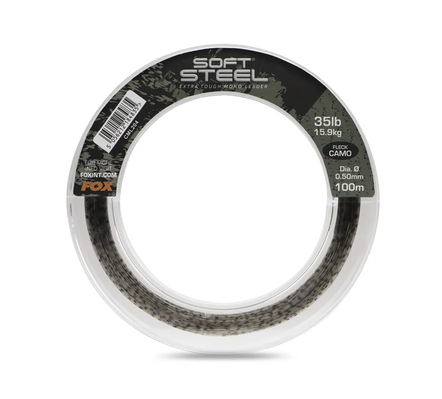 Fox Soft Steel Fleck Camo Leader 0.70mm/27.3kg (80m) Rechtstreeks Van De Fabrikant