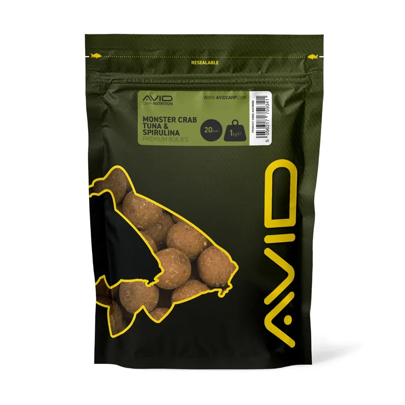 Bestel Nu Avid Monster Crab-Tuna & Spirulina Boilies (1kg) 20mm