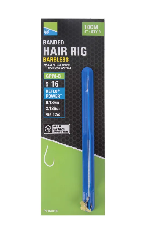 Preston GPM-B Banded Hair Rigs 10cm (8 stuks) 12 Express Levering