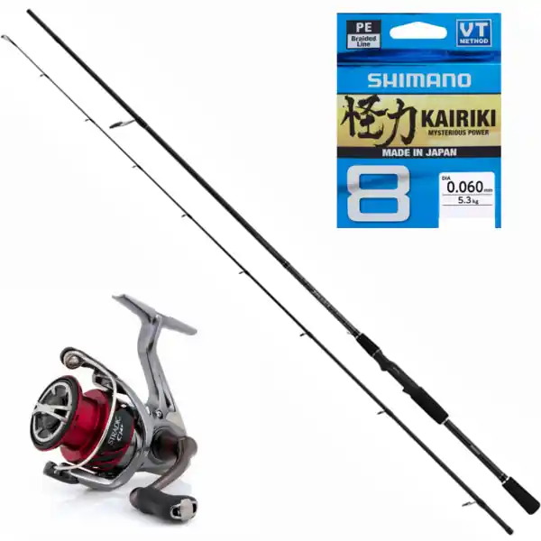 Shimano Yasei Dropshot & Light Jig Set met Stradic molen en Kairiki Braid Meest Verkocht