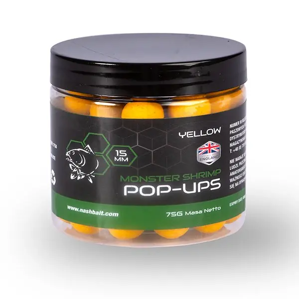 Nash Monster Shrimp Pop Ups Yellow (75g) 12mm Bestseller