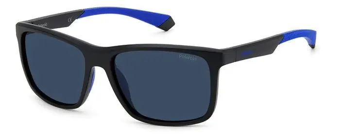 Laatste Versie Polaroid PLD 7043/S Vis Zonnebril Zwart/Blauw-Blauw