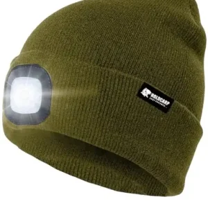 Shop Nu Holdcarp LED Light Beanie Green