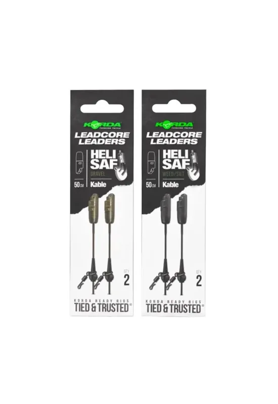 Snelle Levering Korda Kable Leadcore Leader Heli Safe (2 stuks) (50cm) Gravel