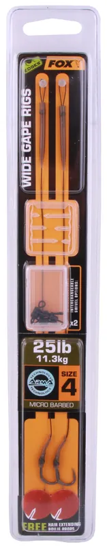 Fox Edges Armapoint Wide Gape Ready Rig + Ultimate Bait Bands Hoge Kwaliteit