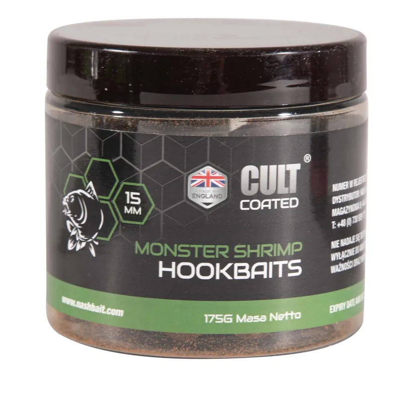 Nash Monster Shrimp Cult Coated Hookbaits 24mm (12 Stuks) Favoriet