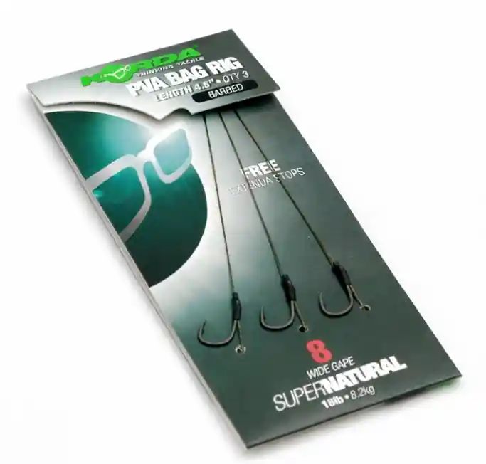 Seizoensaanbieding Korda Solidz PVA Ready Rig 'Barbed' Karper Onderlijn (18lb) (3 stuks) 6