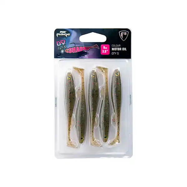 Bestel Nu Fox Rage Slick Shad Motor Oil Ultra UV Packs 5pcs 7cm (5pcs)