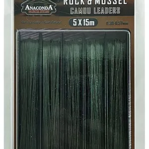 Favoriet Anaconda Tapered Rock & Mussel Camou Leaders 15m (5 stuks) 0.33-0.57mm / 6.3-16.1kg