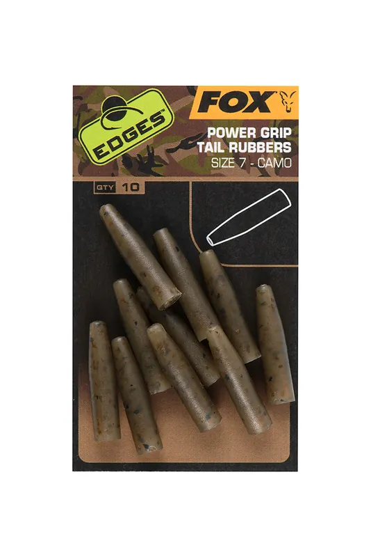 Fox Edges Camo Powergrip Tail Rubbers Maat 7 (10 stuks) Weekendaanbieding