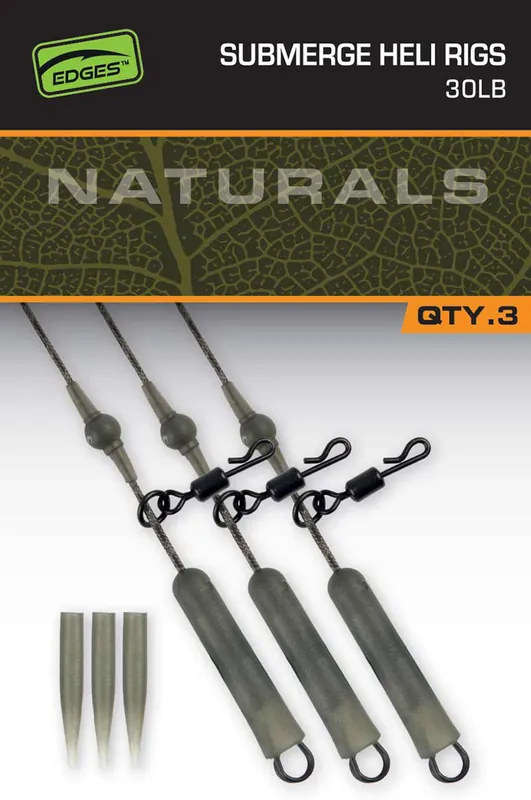 Premium Fox Naturals Submerged Heli Rig Leaders 75cm (3 stuks) 30lb