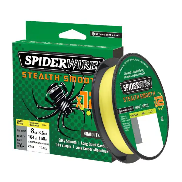 Spiderwire Stealth Smooth 12 Braid Hi-Vis Yellow 150m 0.07mm Gratis Retour