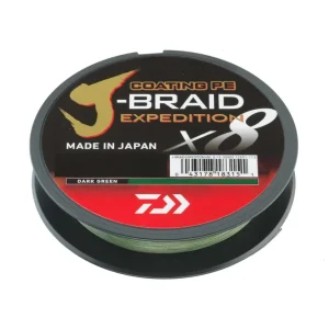 Daiwa J-Braid Expedidtion X8 Gevlochten Lijn Dark Green (3000m) 0.10mm (6.90kg) Must-Have